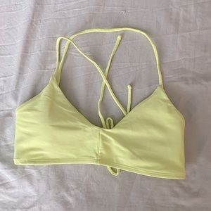 Forever21 Soft Neon Yellow Bikini Crisscross Top